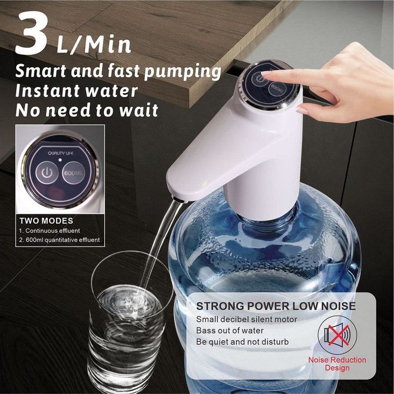 Dispensandor Bomba Agua Recargable USB Hogar Oficina Lau-7
