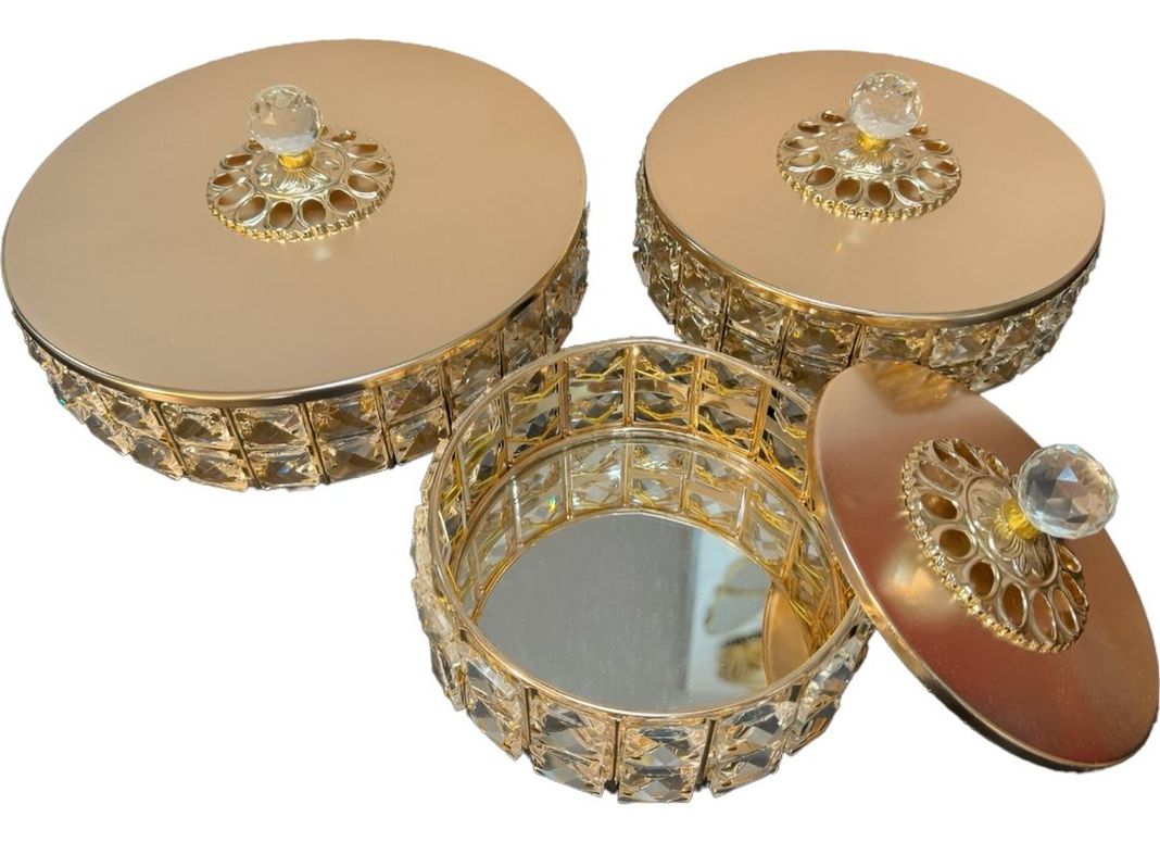 Set 3 Joyero Almacenamiento Cristal Creativo Organizador Jhn-0