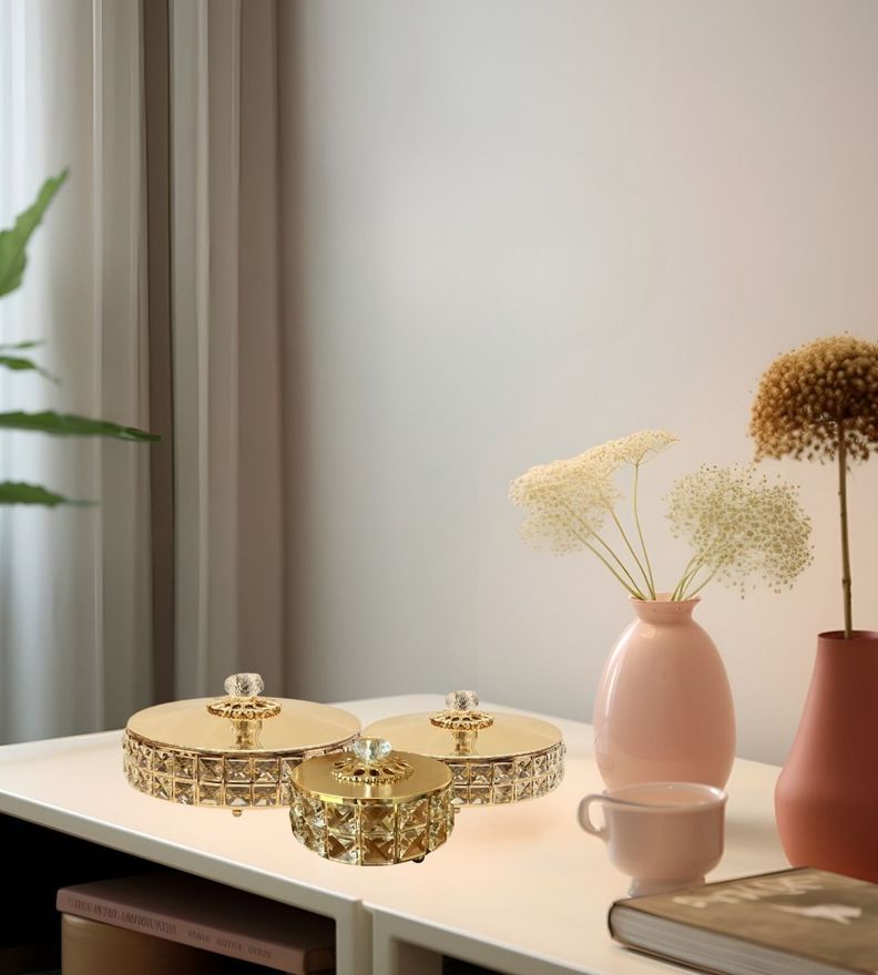 Set 3 Joyero Almacenamiento Cristal Creativo Organizador Jhn-4