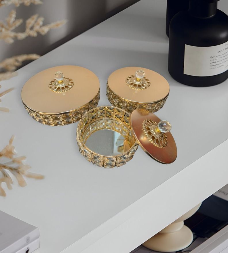 Set 3 Joyero Almacenamiento Cristal Creativo Organizador Jhn-5