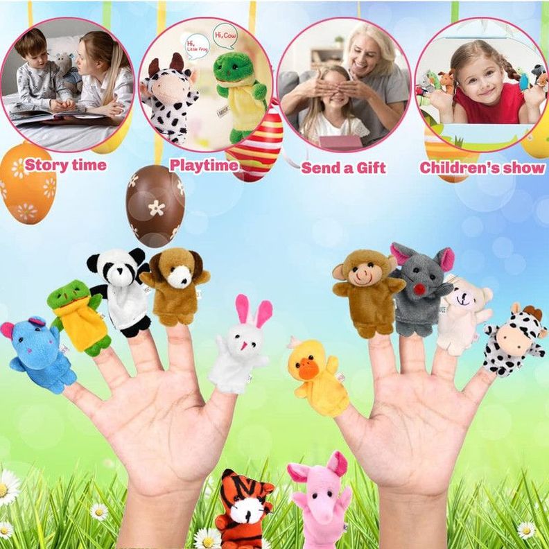 Set 2 Juguete Felpa Muñeco Dedos Divertido Titere Cuento Lau-3