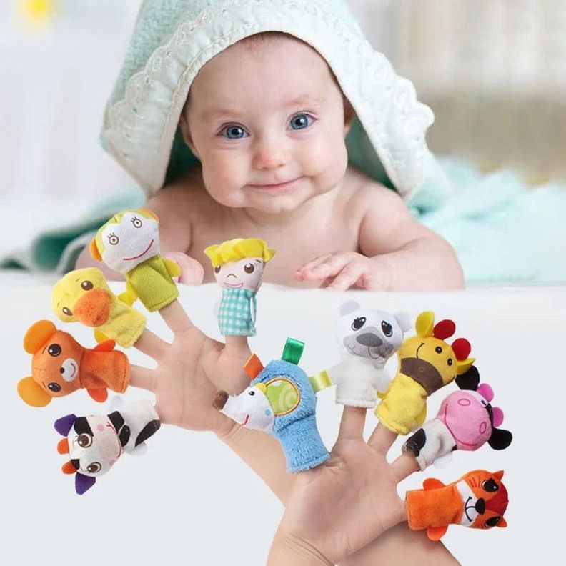 Set 2 Juguete Felpa Muñeco Dedos Divertido Titere Cuento Lau-5