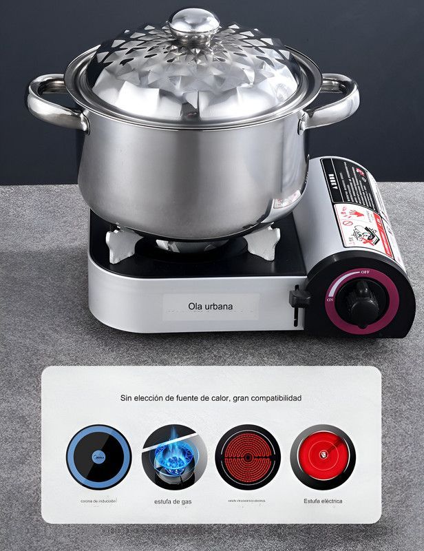 Ollas Acero Inoxidable 5 Piezas Guisar Freir Cocinar Lau-9