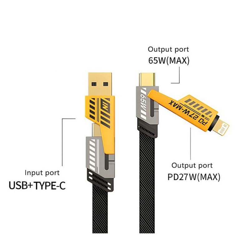 Set 2 Cable Multiple Carga Tipo C Carga Rapida Movil Lau