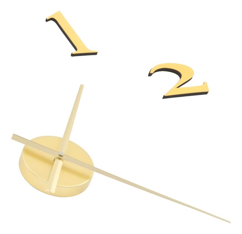 Reloj Pared 3D Grande Decoración Dorado Sin Marco Jhn-5