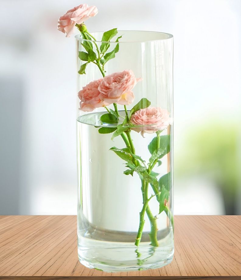 Florero Jarro Vidrio Planta Flores Decora Cocina Sala Lau-5
