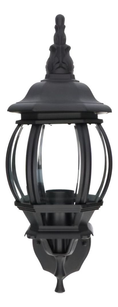 Lámpara Aplique Pared Exteriores Negro Vidrio Biselado Jhn-1