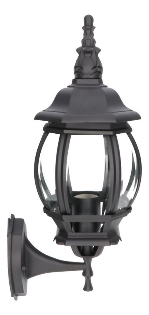 Lámpara Aplique Pared Exteriores Negro Vidrio Biselado Jhn-6