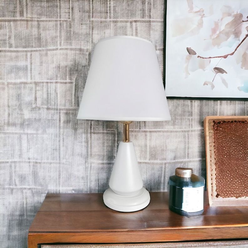 Lámpara Decorativa Alta Mesa Velador Escritorio Blanca Jhn-1