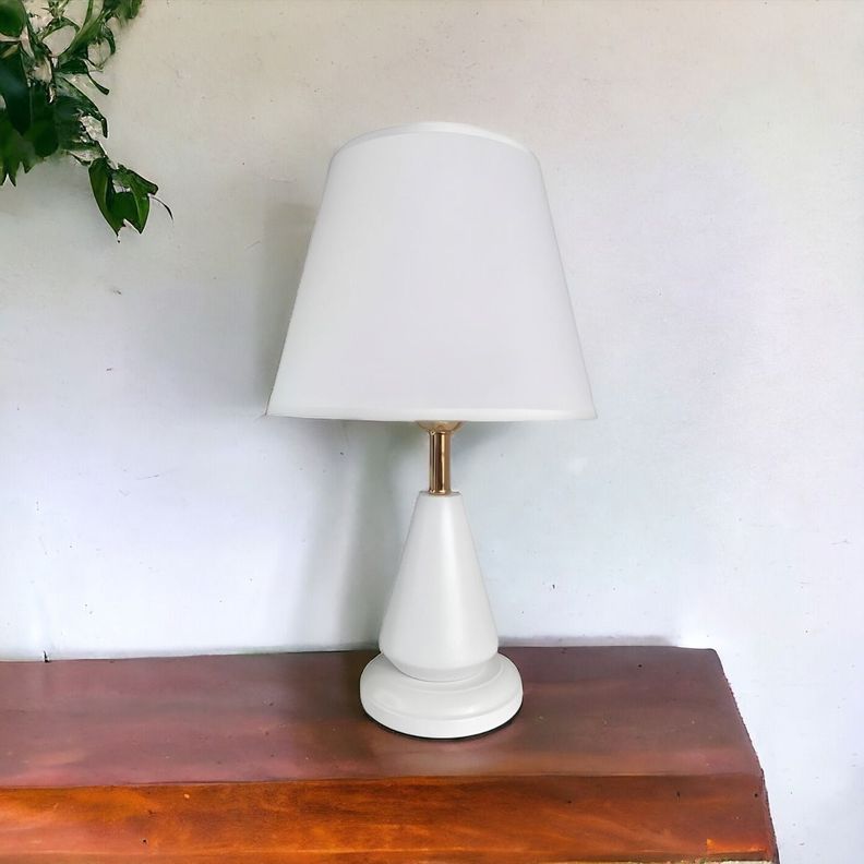 Lámpara Decorativa Alta Mesa Velador Escritorio Blanca Jhn-5