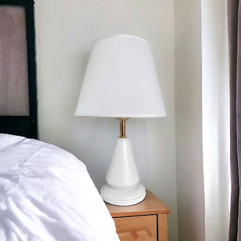 Lámpara Decorativa Alta Mesa Velador Escritorio Blanca Jhn-6