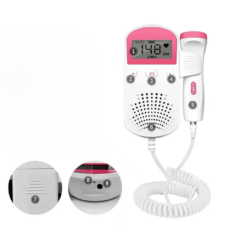 Monitor Fetal Doppler Latidos Fetales Corazón Bebé Lau-6