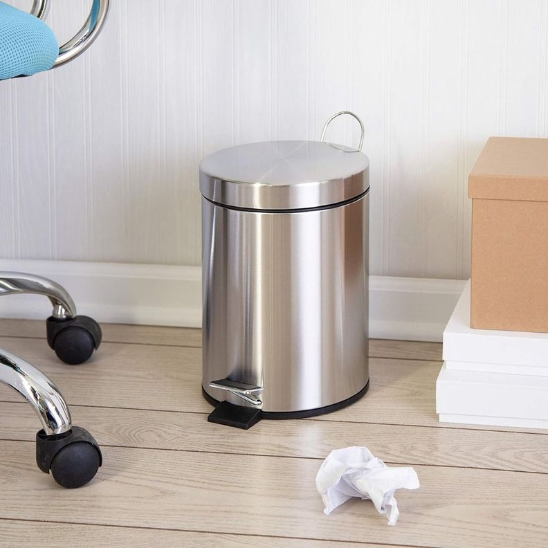 PAPELERO BASURERO Acero inoxidable Moderno Pedal Tapa Cubo-6