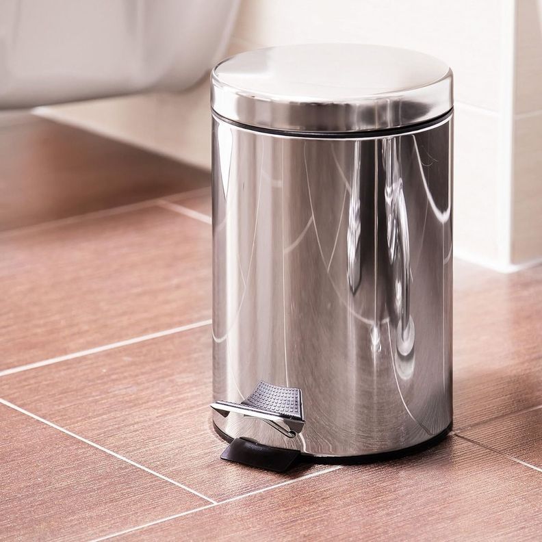PAPELERO BASURERO Acero inoxidable Moderno Pedal Tapa Cubo-7