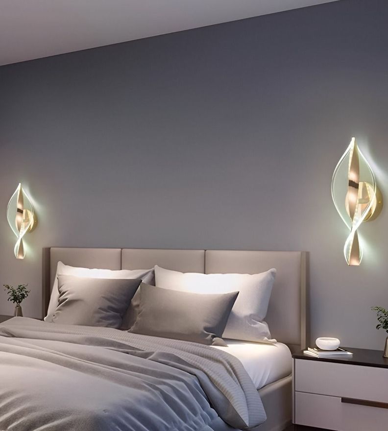 Lámpara Pared Moderna Aplique Dorado Decoración LED Jhn-4