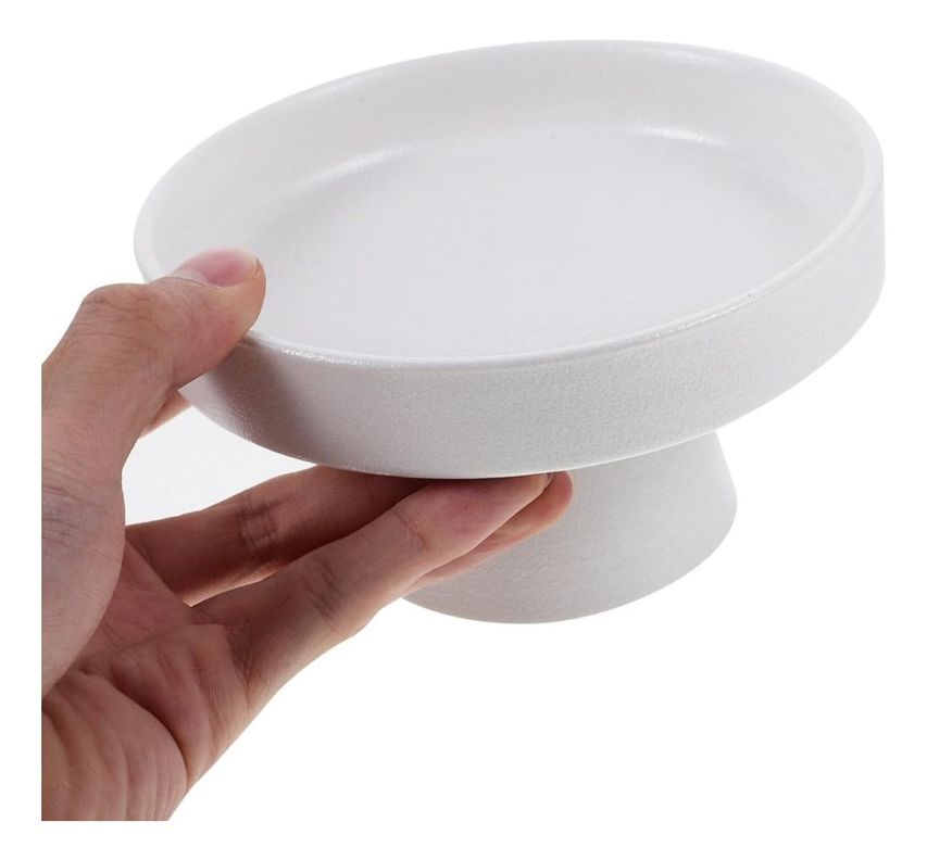 Set 2 Frutero Cuenco Cerámica Decorativo Bandeja Blanco Jhn-1