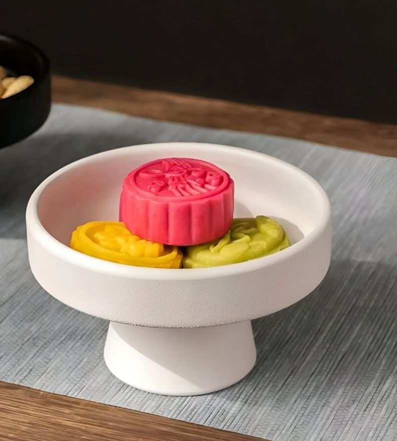 Set 2 Frutero Cuenco Cerámica Decorativo Bandeja Blanco Jhn-4