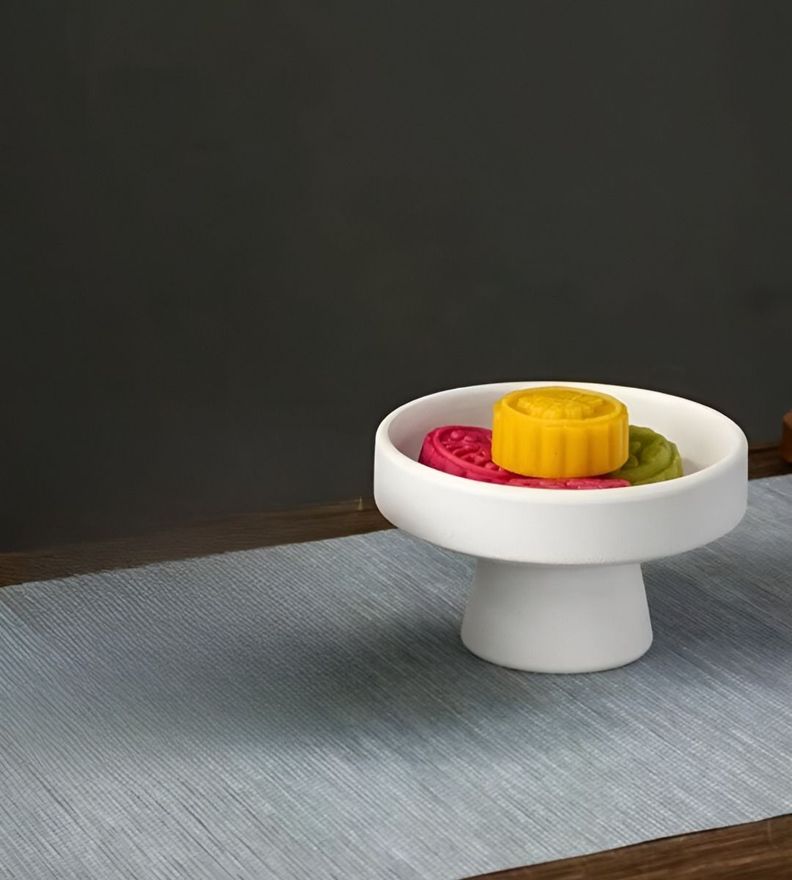 Set 2 Frutero Cuenco Cerámica Decorativo Bandeja Blanco Jhn-7