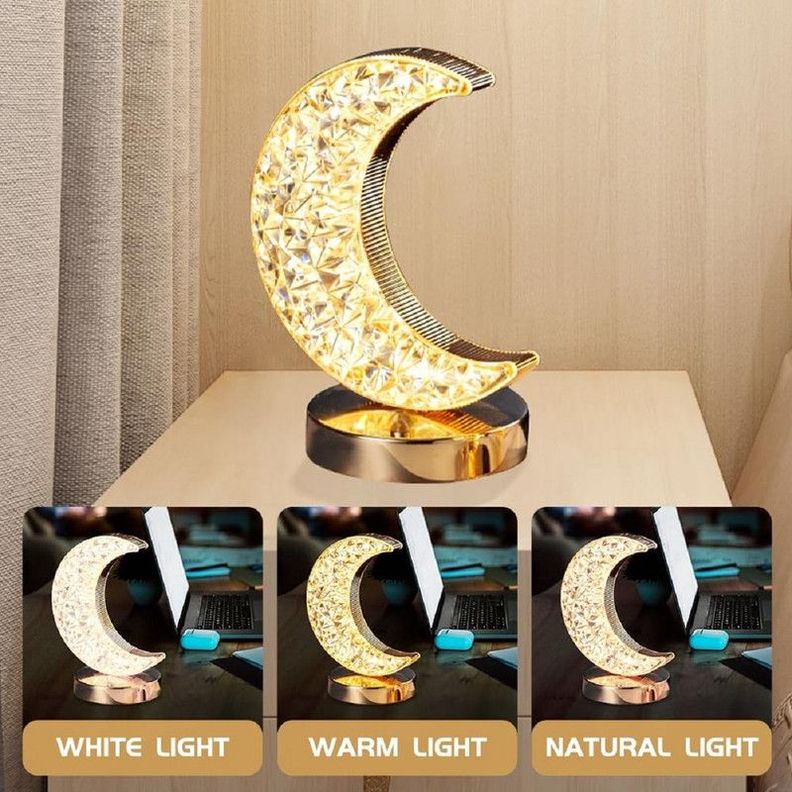 Lampara Mesa Luna LED Dormitorio Decoracion Moderna Lau-4