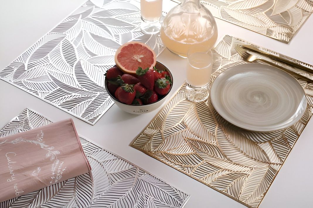 Set 8 Mantel Individuales Cuadrado Antideslizante Cocina Lau-5
