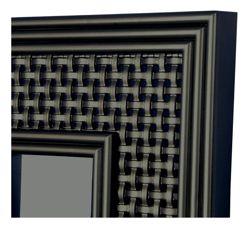 Espejo Decorativo Diseño Ventana Marco Negro Rectangular Jhn-1