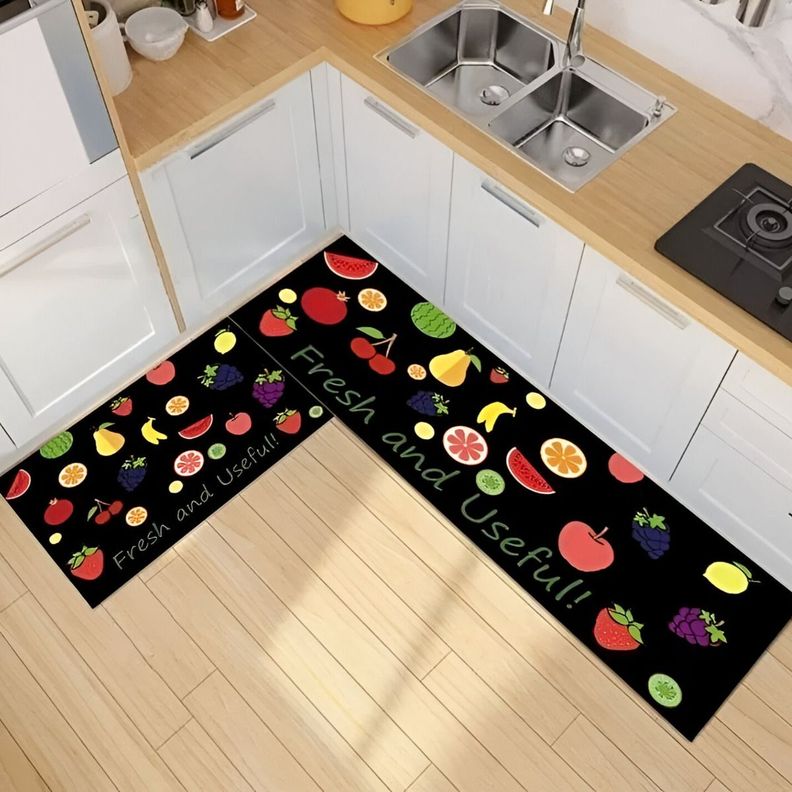 Alfombra Cocina Piso Entrada Antideslizante 2 Piezas Jhn-1