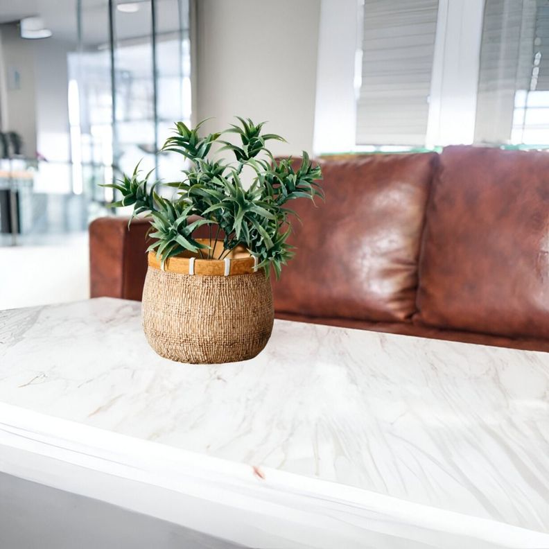 Maceta Plantas Arcilla Imitación De Ratán Decoración Jhn-4