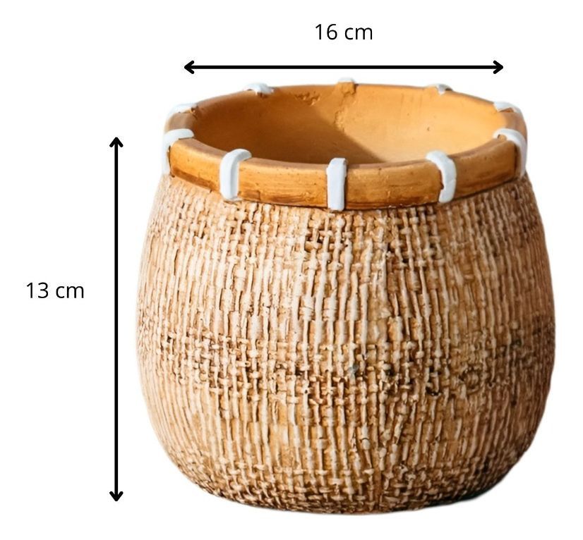Maceta Plantas Arcilla Imitación De Ratán Decoración Jhn-9