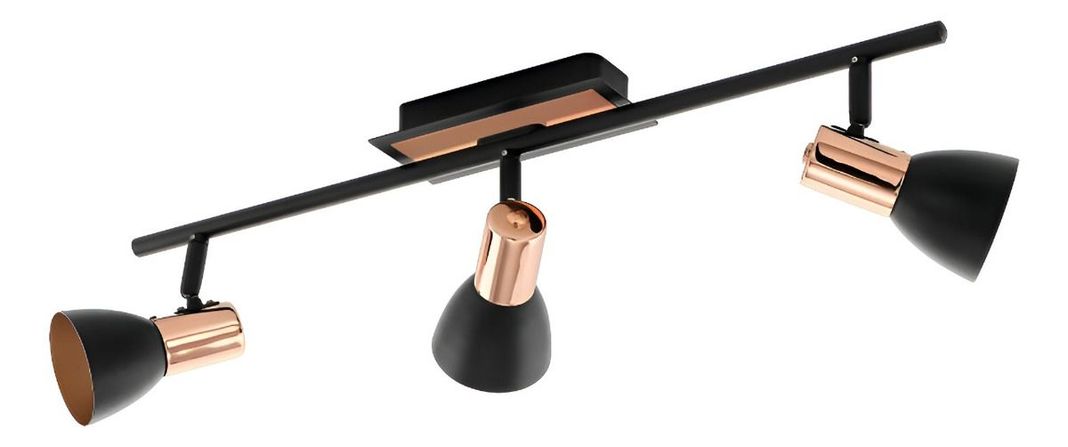 Lámpara Techo Pared 3 Luces Decorativa Cobre Negro Jhn-0