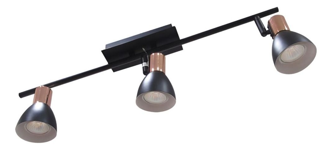 Lámpara Techo Pared 3 Luces Decorativa Cobre Negro Jhn-2
