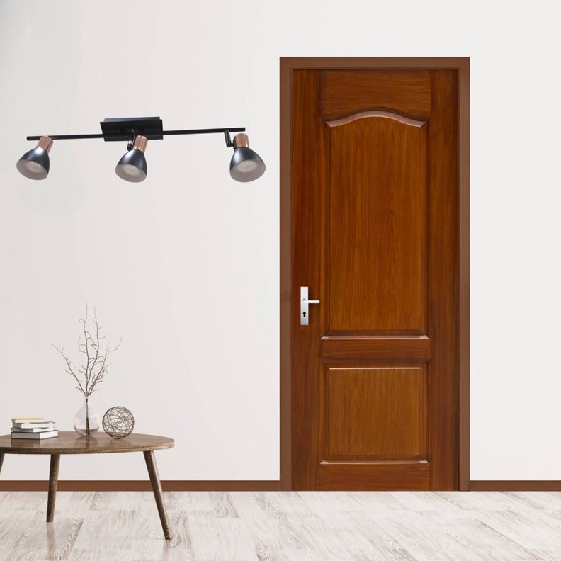 Lámpara Techo Pared 3 Luces Decorativa Cobre Negro Jhn-6