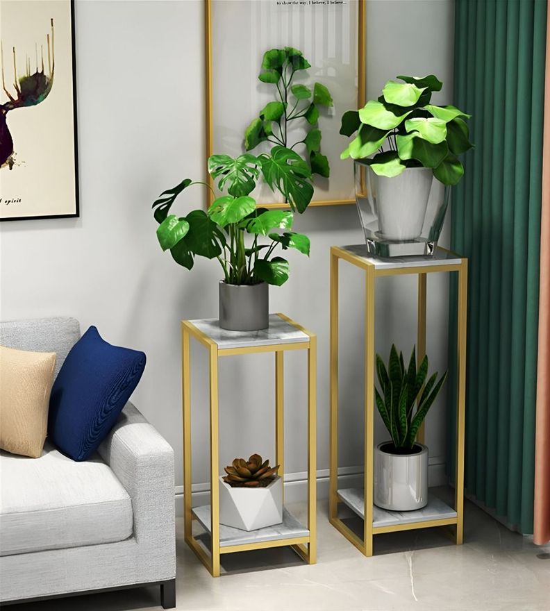 Porta Maceta Soporte Plantas 2 Niveles Exhibición 100cm Jhn-6