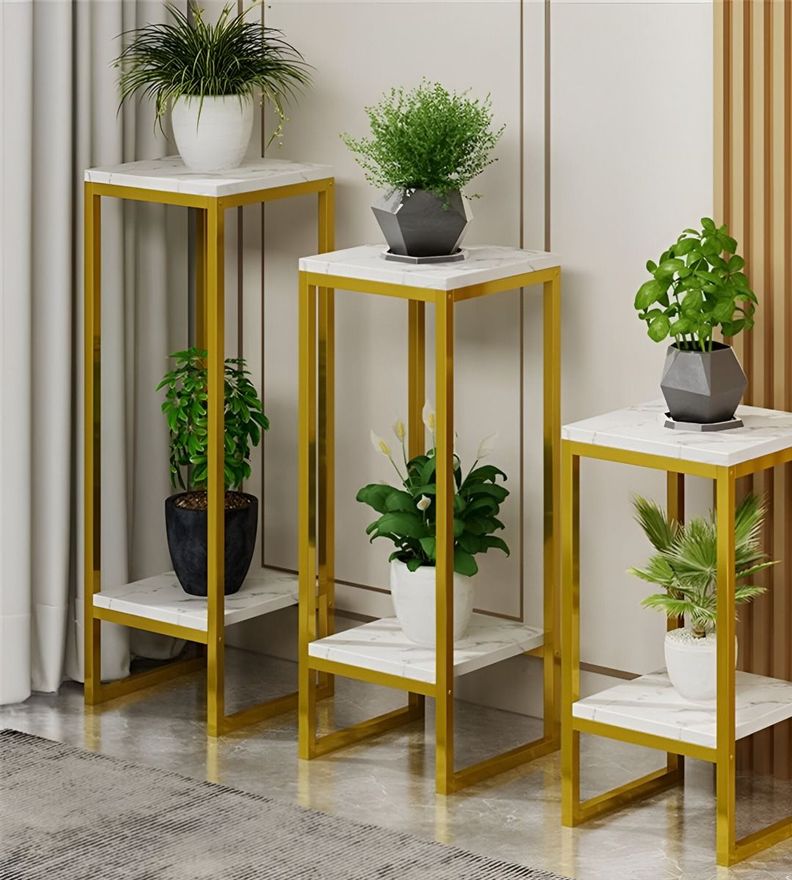 Porta Maceta Soporte Plantas 2 Niveles Exhibición 100cm Jhn-7