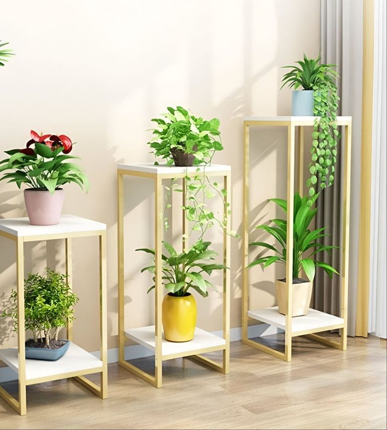 Porta Maceta Soporte Plantas 2 Niveles Exhibición 100cm Jhn-8