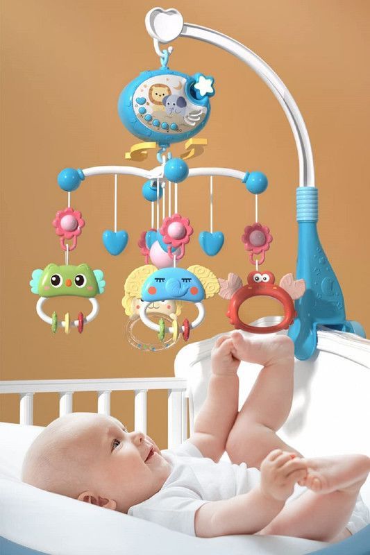 Móvil Musical Cuna Proyección Control Remoto Bebes Lau-0