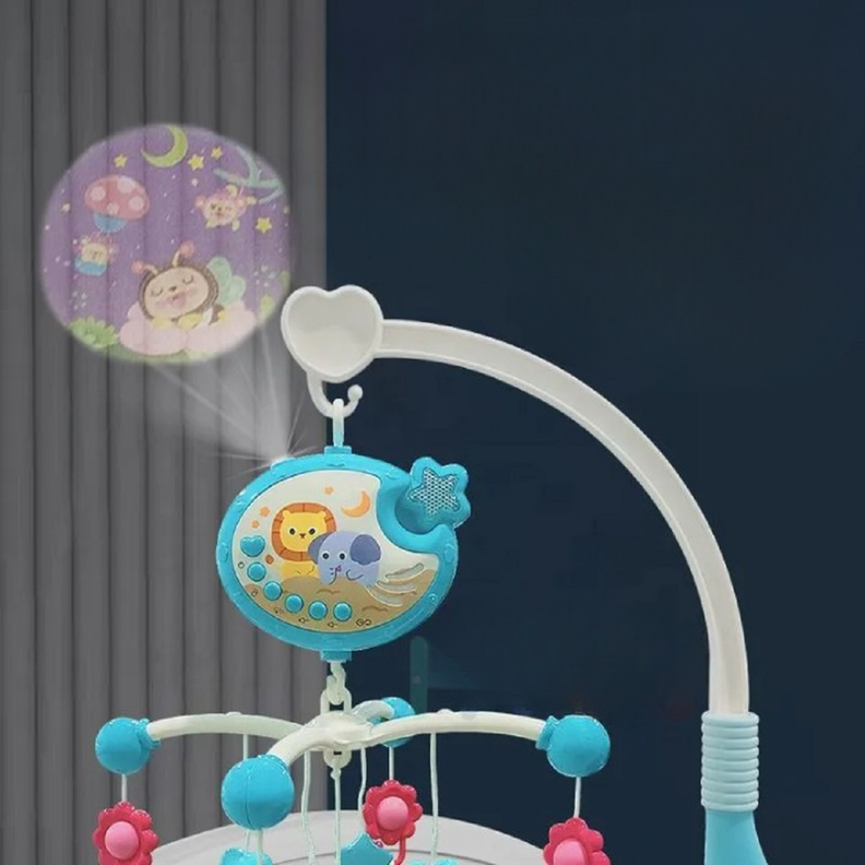 Móvil Musical Cuna Proyección Control Remoto Bebes Lau-2