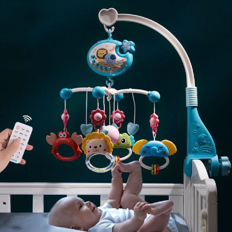 Móvil Musical Cuna Proyección Control Remoto Bebes Lau-3