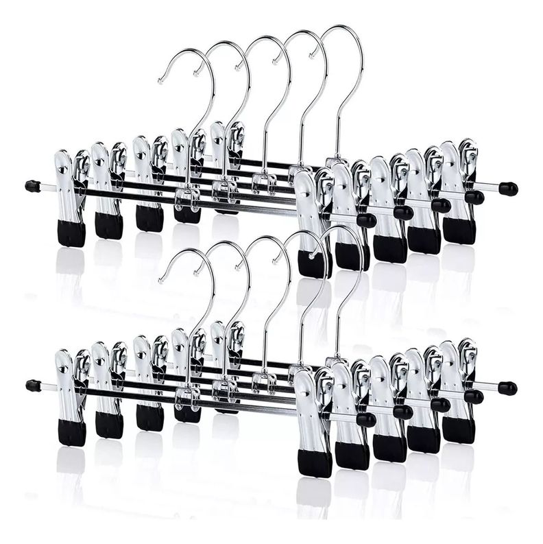 Kit 10 Unid Clip Falda Pantalones Perchas Cinturones Jhn-1