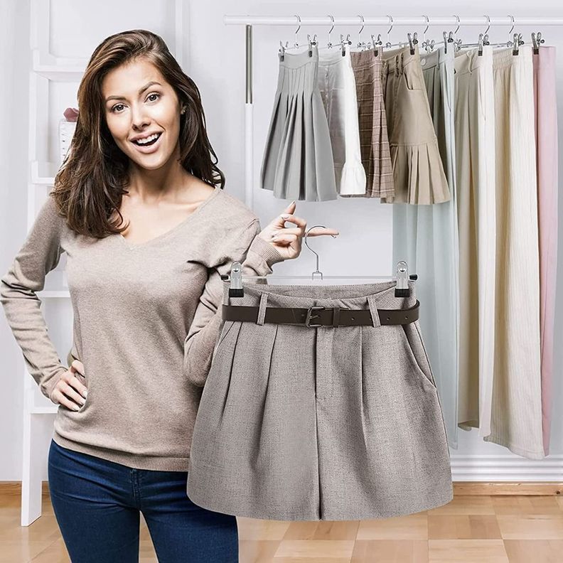 Kit 10 Unid Clip Falda Pantalones Perchas Cinturones Jhn-8