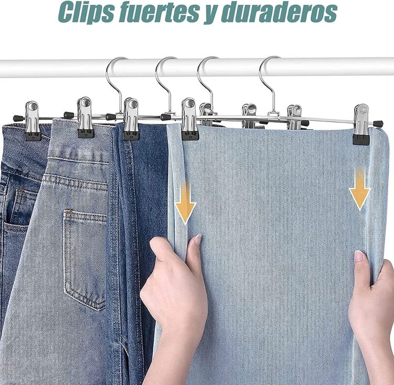 Kit 10 Unid Clip Falda Pantalones Perchas Cinturones Jhn-9