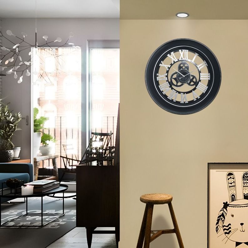 Reloj Pared Grande Madera Campestre Vintage 3D Jhn-3
