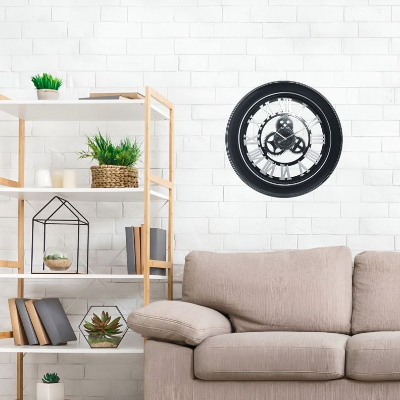 Reloj Pared Grande Madera Campestre Vintage 3D Jhn-5
