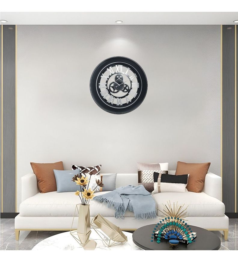 Reloj Pared Grande Madera Campestre Vintage 3D Jhn-8