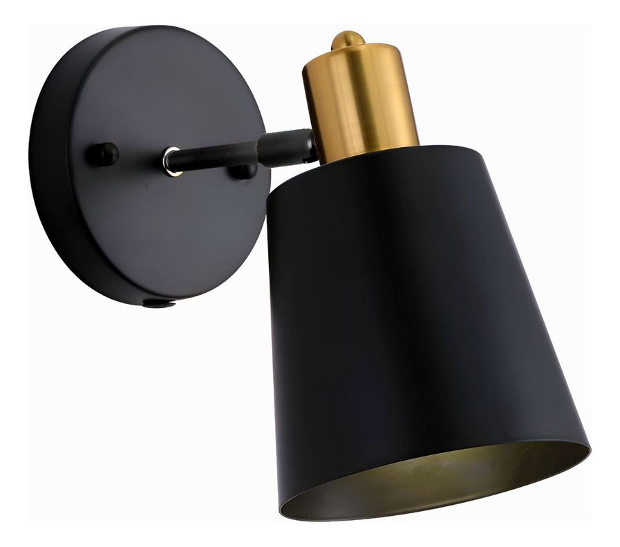 Lámpara Pared Industrial Vintage Metal Negro Dorado Jhn-0