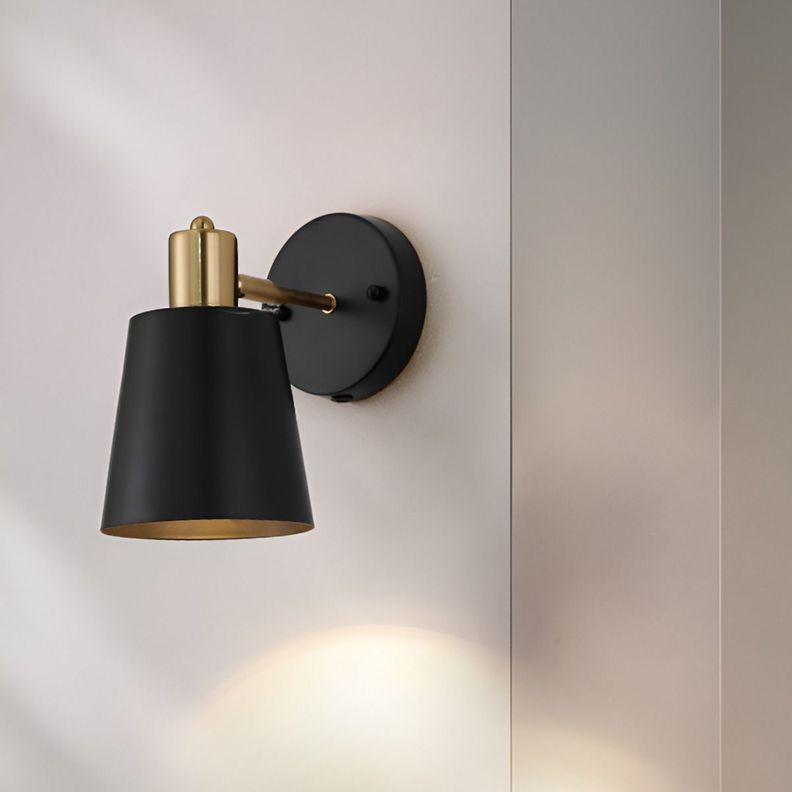 Lámpara Pared Industrial Vintage Metal Negro Dorado Jhn-2