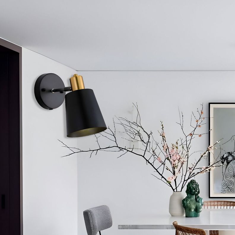 Lámpara Pared Industrial Vintage Metal Negro Dorado Jhn-3
