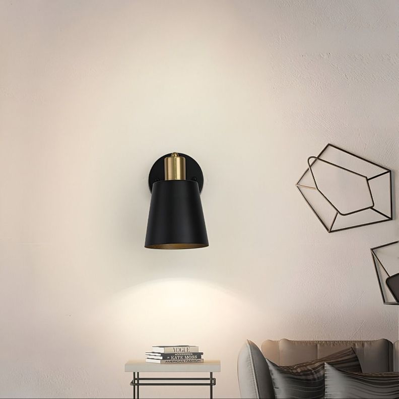 Lámpara Pared Industrial Vintage Metal Negro Dorado Jhn-5