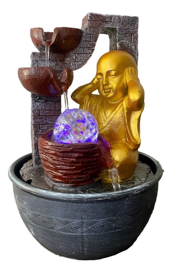 Fuente De Agua Monje Pequeño Zen Adornos Decorativa Jhn-0
