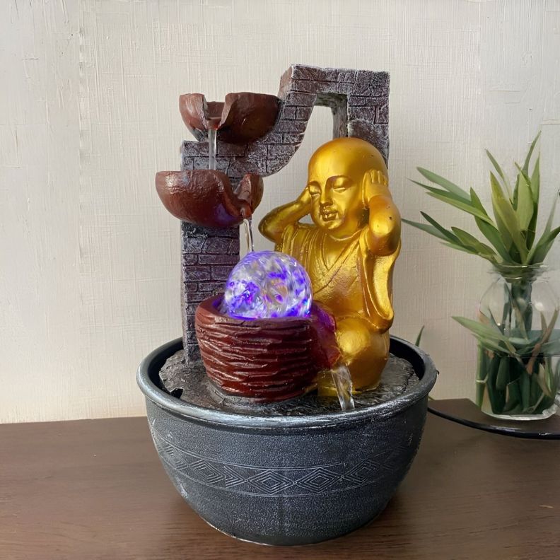 Fuente De Agua Monje Pequeño Zen Adornos Decorativa Jhn-2