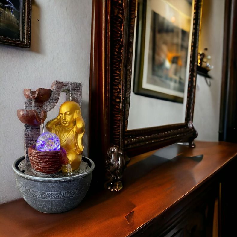Fuente De Agua Monje Pequeño Zen Adornos Decorativa Jhn-4